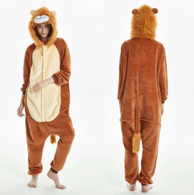 China IN-STOCKED Retail QUICK DRY Onesies Christmas Pajamas Flannel Cartoon Animal Costume Wholesale Lion Adults Pajamas Manufacturers for sale