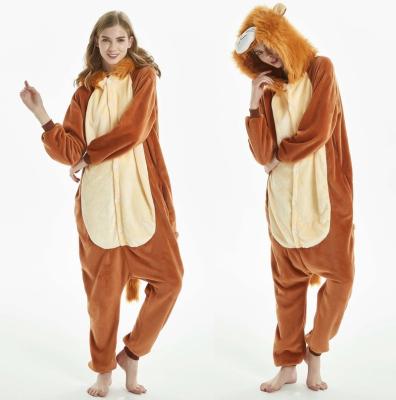 China IN-STOCKED Retail QUICK DRY Onesies Christmas Pajamas Flannel Cartoon Animal Costume Wholesale Lion Adults Pajamas Manufacturers for sale