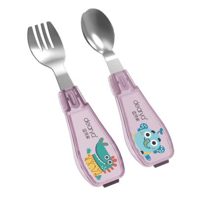 China BPA Free Children tableware stainless steel Spoon and fork Baby Feeding Utensils OEM Customized for sale