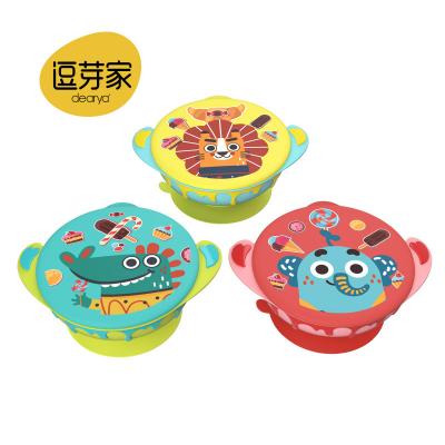 China BPA Free Stainless steel inner tank lovely kid food bowl dinning bowl with suction feeding bowl 500ml for sale