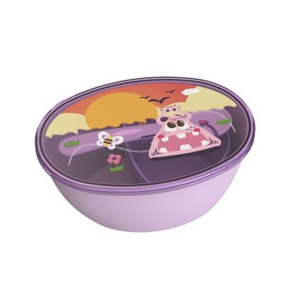 China BPA Free Baby Bowl Pp Material Dinner Feeding Bowls Fruit Bowl with Spoon Food Container BPA Free Small Arc Type Customized Packing 670ml for sale