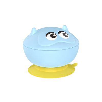 China BPA Free Baby Bowl TPE Suction Base With Cartoon Lid Children Bowl Product BPA Free Hot Sale OEM Customized for sale