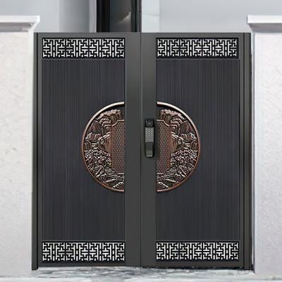 China Puerta de jardín de aluminio deslizante exterior para puertas exteriores de aluminio recubiertas con polvo cuadrado chino en venta