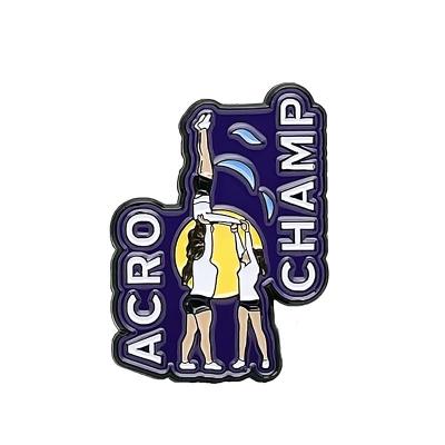 China USA ACRO CHAMPION Soft Enamel Lapel Pin Badges for sale