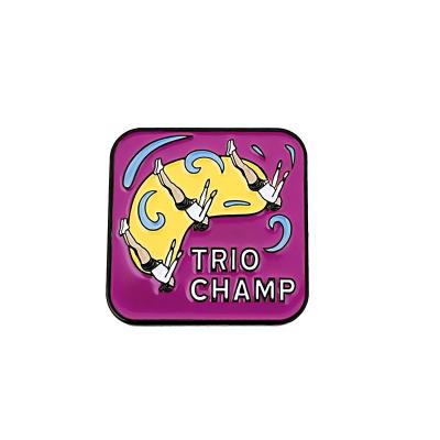 China USA TRIO CHAMPION Soft Enamel Lapel Pin Badges for sale