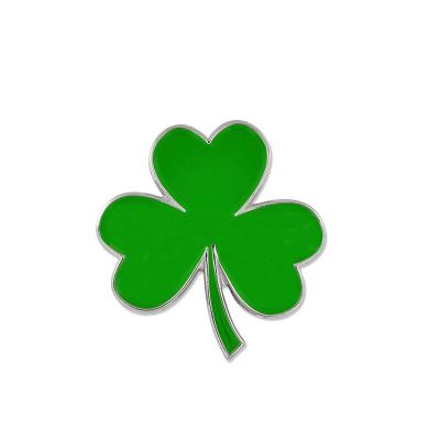 China Custom USA St Patrick's Day 3 Leaf Clover Soft Enamel Metal Badge Pins for sale