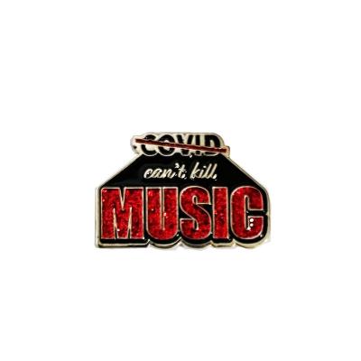 China USA COVID Can't Kill MUSIC Soft Enamel Lapel Pin Metal Badge Pins for sale