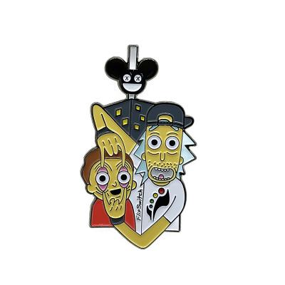 China USA Soft Enamel Metal Badge Pins Custom Rick and Morty Soft Enamel Pin Cartoon for sale