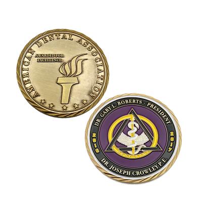 China USA Manufacturer Custom AMERICAN DENTAL ASSOCIATION Souvenir Challenge Metal Coin for sale