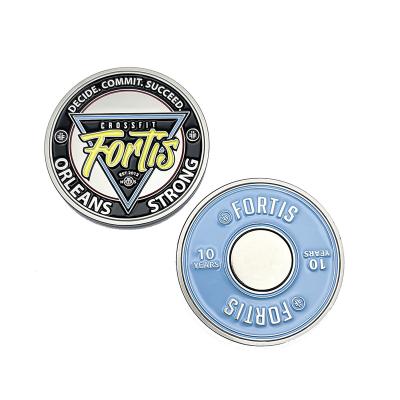 China Custom USA Logo FORTIS Soft Enamel Metal Challenge Coin With Nickel Plating for sale