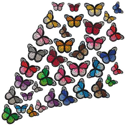 China Wholesale Cartoon Butterfly Embroidery Cloth Clothing Accessories Patch Stain Paste Embroidery Customized Handmade Embroidery for sale