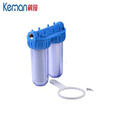 China Hotel Double Stage Water Filter Purifier Machine With PP CTO Filter Cartridge for sale