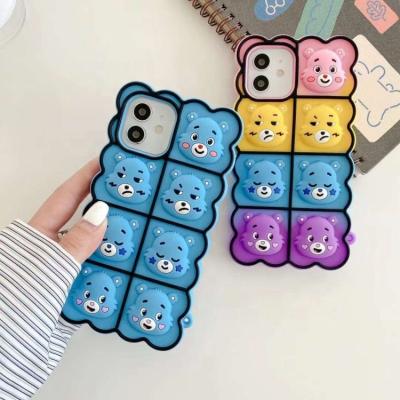 China Shockproof Korean Bear Design Silica Gel Silicone Cell Phone Case Cover 13pro 13 13promax 12mini 12 12pro 12promax For Iphone 7/8 Xr Xsmax for sale