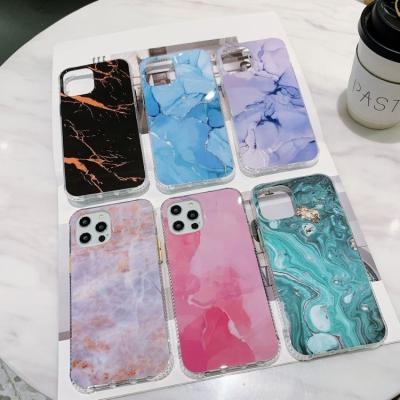 China Fashionable Cheap Shockproof Amazon Newest Iphone 13 Case For Mobile Phone Pro XR XS Max Shockproof Tempered Glass Marble Iphone 12 Case for sale