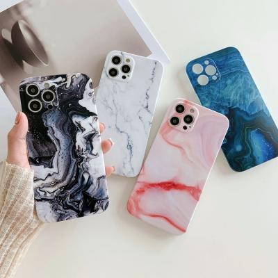 China Wholesale Customized Luxury Marble Pattern Shockproof Women Phone Cases Anti-drop Protective Cell Phone Cases Accessories For iPhone 12 13 for sale