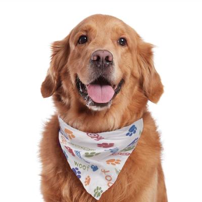 China Viable wholesale custom printed cotton soft triangle dog headsca fall pet scarf puppy bandanna perros 100% cotton soft reversible bandana for sale