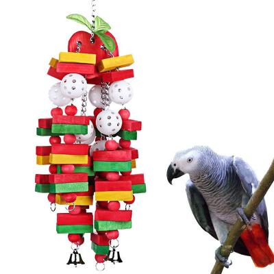 China Viable Wooden Bite Toy For Large Medium Pet Bird Parrot Chewing Parrot for sale