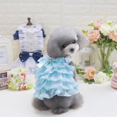 China Viable Wholesale Luxury Pet Clothes Pet Wedding Dress Animal Print Skirt for sale