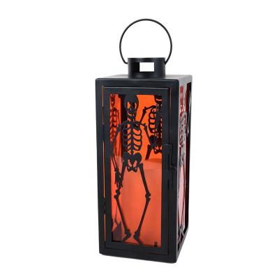 China Decoration OEM Customized Glass Skeleton Horrifying Decorative Lantern Light Garden Lantern for sale