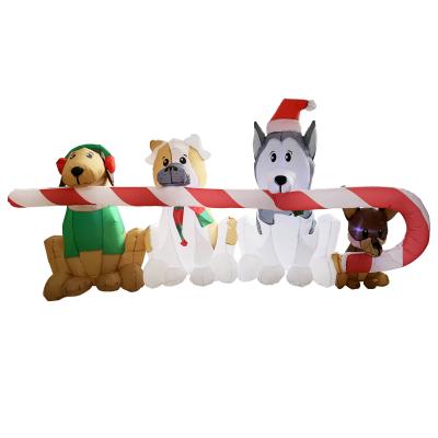 China Home.decoration Supplies Wholesale Inflatable Dog Christmas Large Inflatable Animal Garden Candy Canes Inflatable Decoration for sale