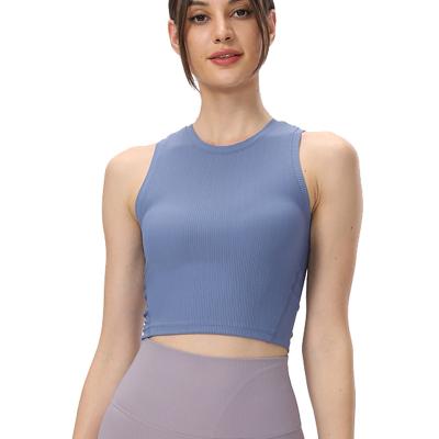 China Women Anti Pilling Crop Yoga Anti Pilling Tank Top Ribbed Quick Dry Compression Soft Comfort for sale