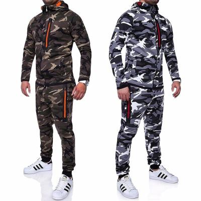 China Men's Camouflage Tracksuit Sporty Full Zipper QUICK DRY Casual Sports Jogging Gym Sweatsuit for sale