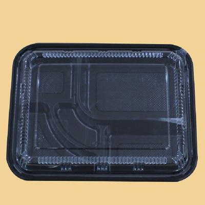 China Disposable Black Basic Meal Prep Food Storage Container Lunch Plastic Box Microwavable Takeaway Container for sale