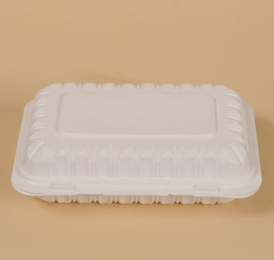 China Disposable Microwave Safe Disposable Plastic Food Containers Hinged Grocery Container Ore Filled Clamshells for sale