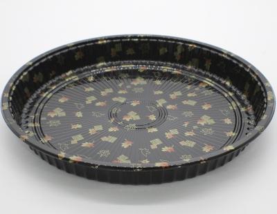 China Disposable Custom Color Round Japanese Tray Food Packaging Plastic Lid Sushi Dish Wholesale Disposable Food Container With for sale