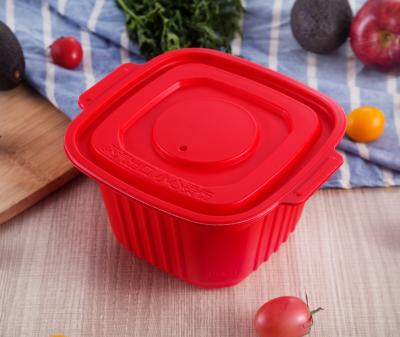 China Disposable high quality plastic pp wholesale disposable take away hot self heating pot box lunch box for sale