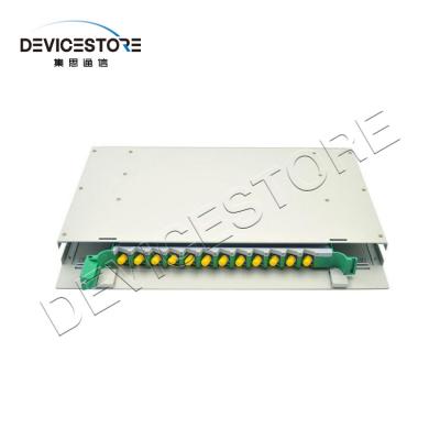 China Factory Supply 12 core ODF Rack Fiber Optic GQL19-12Ab 1U*482*280MM Optical Fibre Distribution Frame for sale