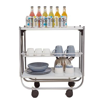 China 2021 Viable Hot Sale Commercial 3 Layers Small Rack Cabinet Foldable Stainless Steel Kitchen Organizer Trolley Set for sale