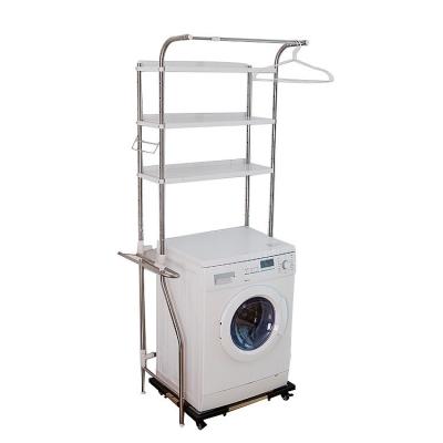 China Sustainable Factory Hot Sale Bathroom Ladder Extend Stainless Steel Washing Machine Shelf for sale