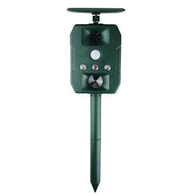 China solar powered pest control repeller ultrasonic outdoor device bird 360 animal repeller à venda