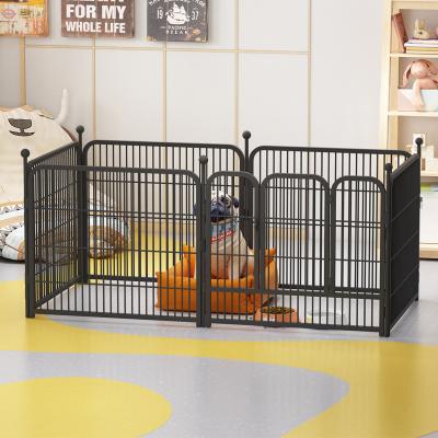 China Amazon Breathable Hot Selling Viable Metal Wire Dog Fencing Portable Expandable Pet Kennel Pet Playpen With 6 Panels for sale