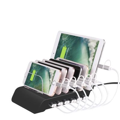 China High Quality Portable 6 USB Port Mobile Phone Charging Station Multi USB Charger Left Mobile Station for sale