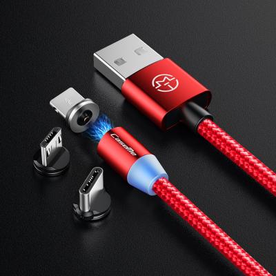 China New Camera Mobile Phone USB Charger LED Magnet 3 in 1 Magnetic Charging Cable for sale