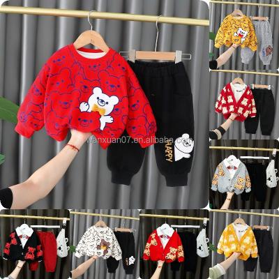 China Casual Children's Sweater Printed Cotton Children's Sweater Tracksuit Sports Two-piece Children's Suit for sale