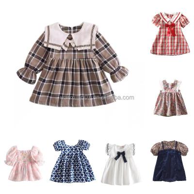 China New Anti-wrinkle Summer Girl Bowknot Dress With Straw Hat European And American Style Girl Dress Bridesmaid Baby Dress for sale