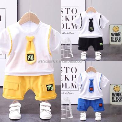 China Casual children's short sleeved shorts, home service suit, summer baby two-piece suit for sale