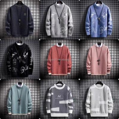 China Anti-pilling Sweaters Long Sleeved Knitted Fabrics O-Neck Pullover Fashion Knitted Mens Sweaters Customized Mens Clothing for sale