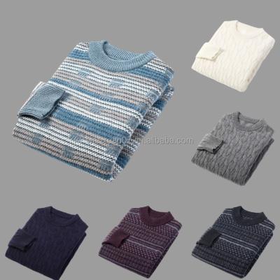 China Customized thick block knitting men's color sweater men's sweater manufacturer jacquard sweater for sale