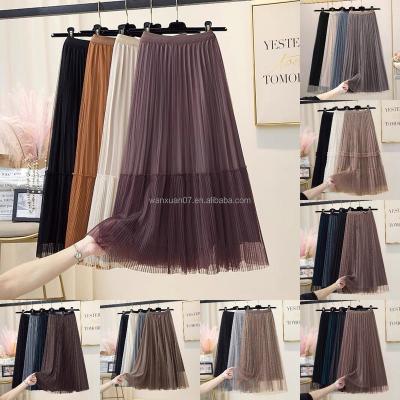 China Breathable Flower Print High Waisted Long Pleated Skirt High Waisted Thin Broken Skirt Chiffon Skirt For Women for sale