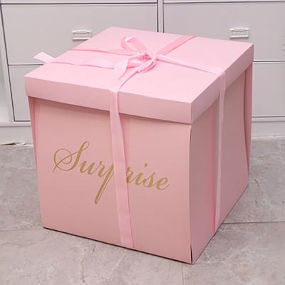 China Materials Valentine's Day Balloon Paper Wrapping Surprise Gift Box Birthday Balloon Surprise Romantic Gifts Box for sale