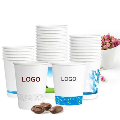 China Wholesale Disposable Custom Design Disposable Milk Tea Coffee Drinks Paper Cup For Hot Drink Custom Logo Printed Disposable Paper Cups for sale