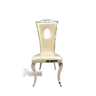 China Luxury modern design stainless steel living room hotel dining room banquet chair restaurant high quality leg dining chair for sale