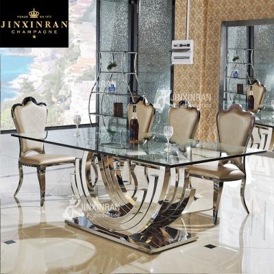 China Extendable Dining Table Set Marble For 4 8 Chair Marble Top Dining Table Set 6 Chair Stainless Steel Base Luxury Marble Top Dining Table for sale