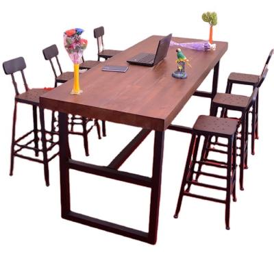 China Wholesale Industrial Vintage Style Bar Restaurant Solid Wood High Top Cocktail Tables for sale