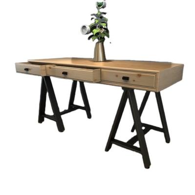 China Industrial iron art custom frame table with drawers for sale