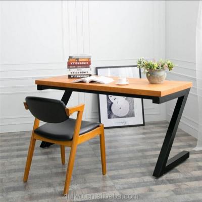 China Z shape iron support pine wood laptop table farmhouse for sale